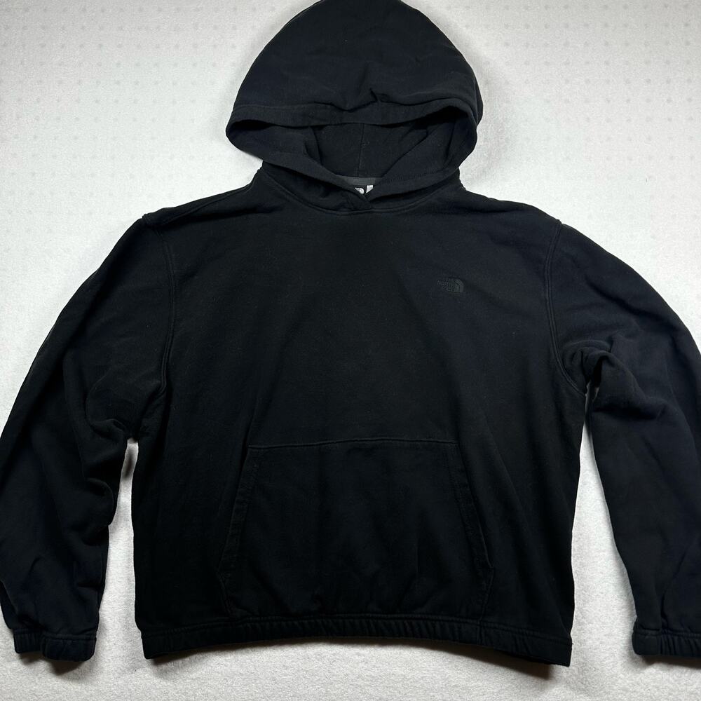 The North Face Women's XL Black Pullover Hoodie Tonal Logo Cotton Blend